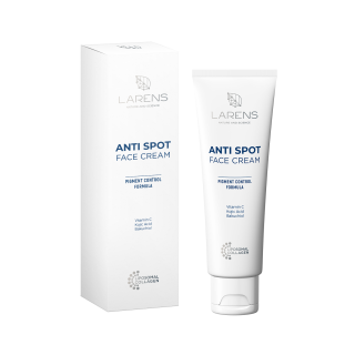 Larens Wellu Anti Spot Face Cream 40 ml pri pravidelnom používaní odstraňuje pigmentové škvrny rôzneho pôvodu, zjednocuje farebný tón pleti a rozjasňuje ju.